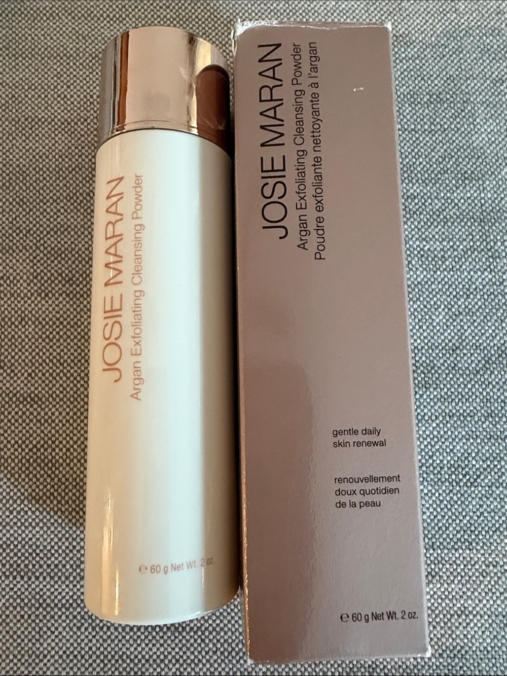 JOSIE MARAN Argan Exfoliating Cleansing Powder – Rose Gold & Cream - Picture 1 of 1